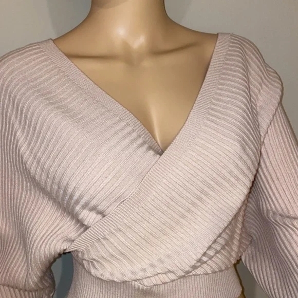 Windsor Sweaters - Windsor Light Pink Ribbed Knit Top
